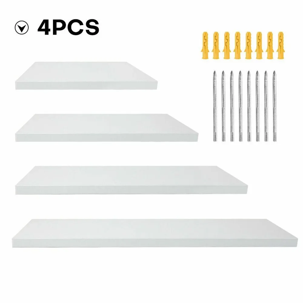 Set of four white floating shelfs (Brand New)‎